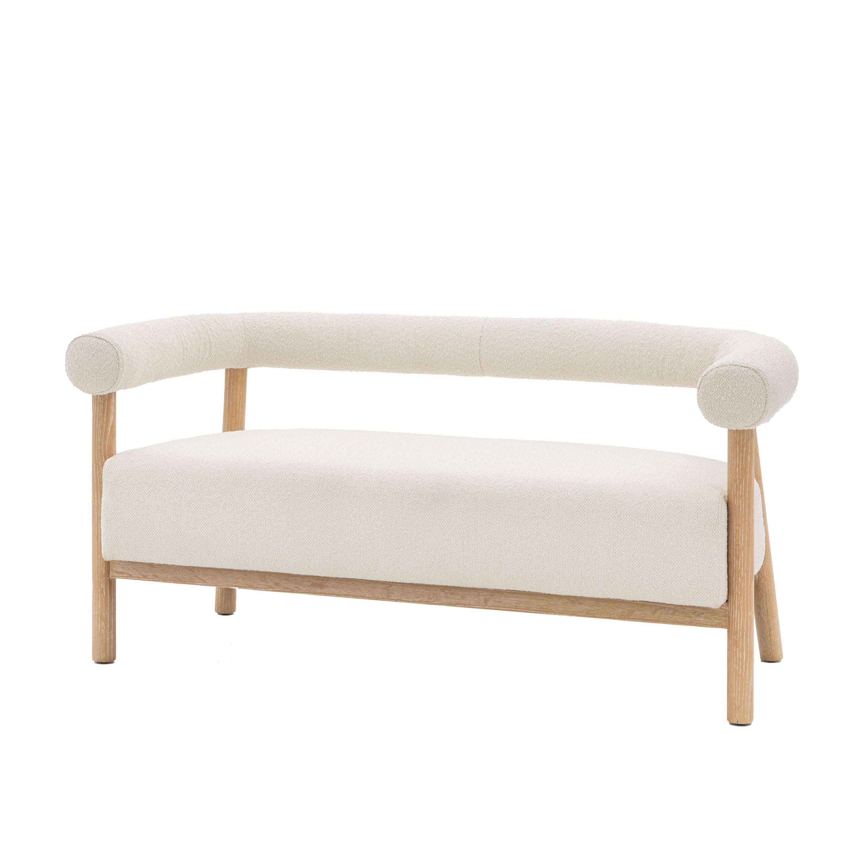 Cammoro Curved White Boucle Sofa
